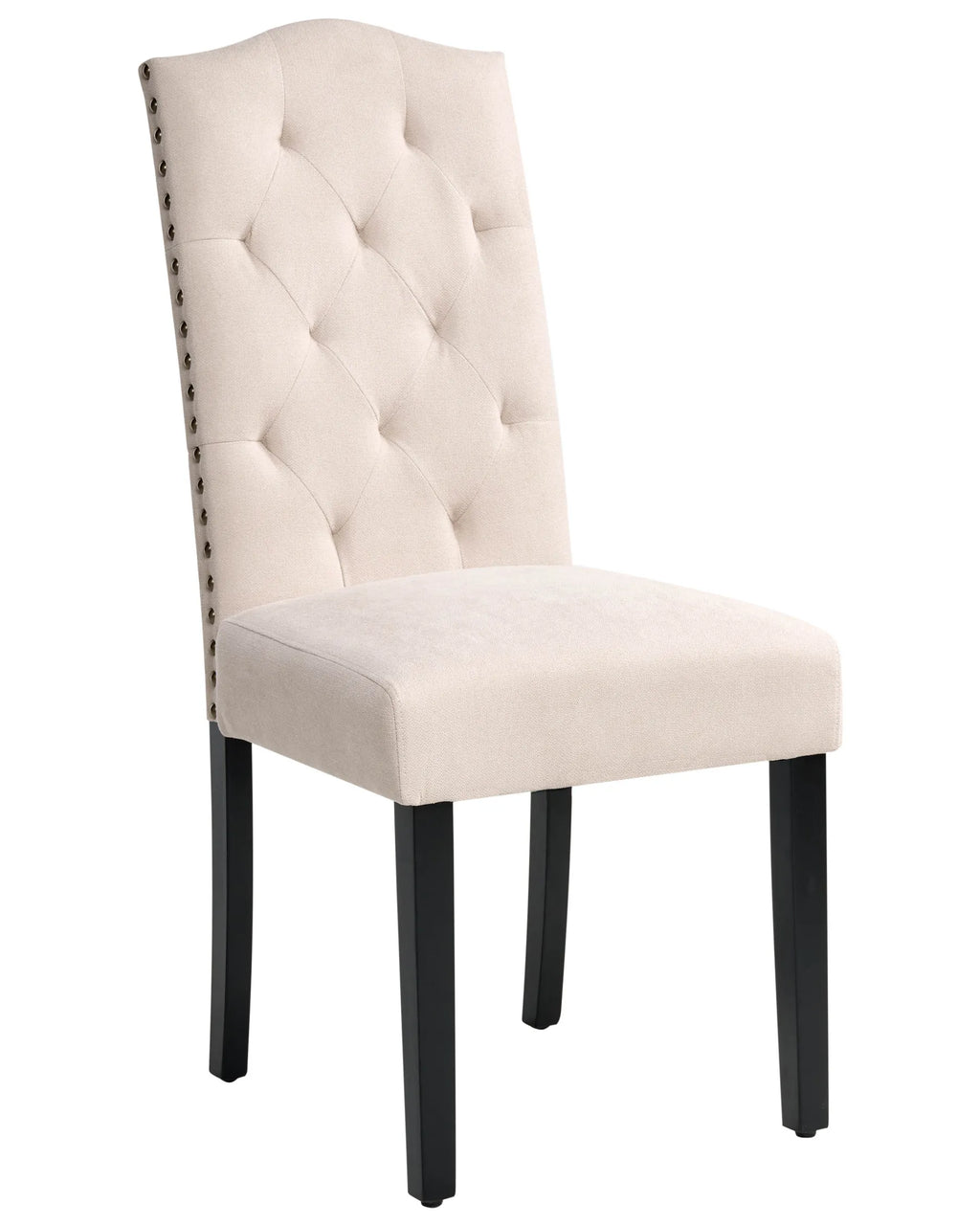 Set of 2 Dining Chairs SHIRLEY Fabric Light Beige
