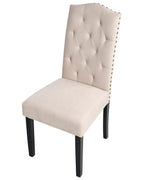 Set of 2 Dining Chairs SHIRLEY Fabric Light Beige