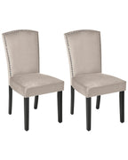 Set of 2 Dining Chairs PISECO Velvet Grey