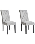 Set of 2 Dining Chairs VELVA Fabric Grey