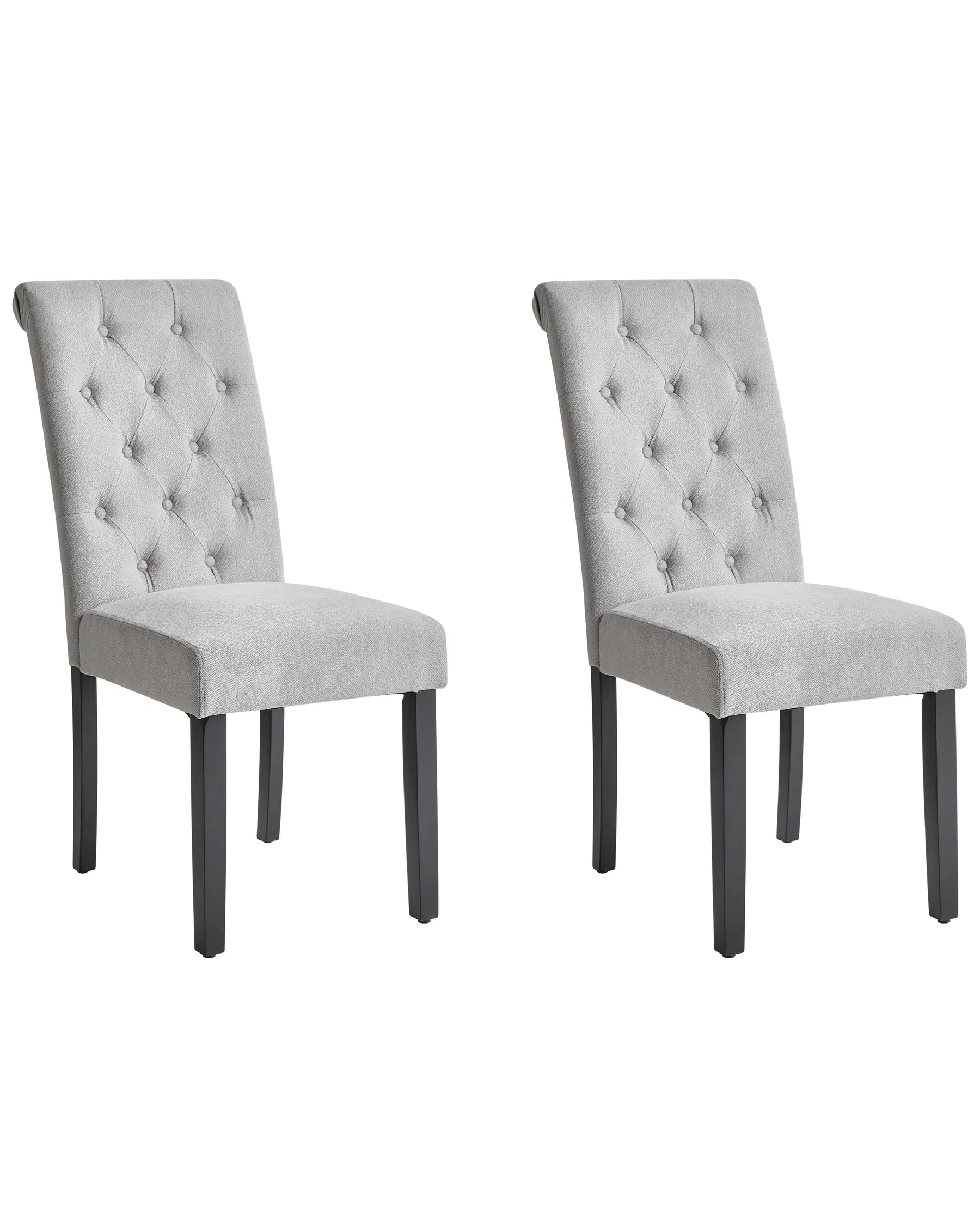 Set of 2 Dining Chairs VELVA Fabric Grey