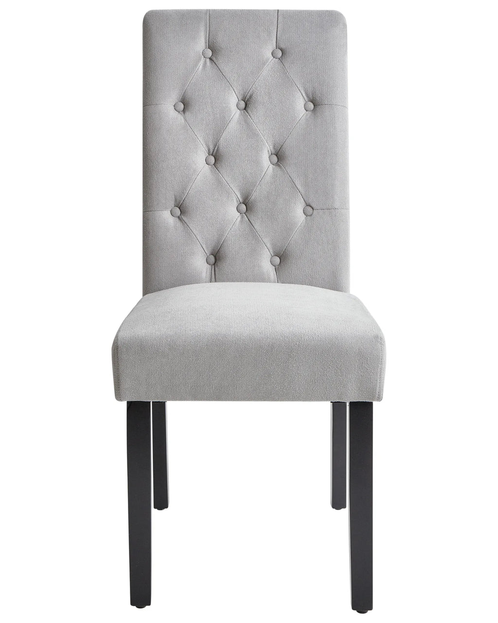 Set of 2 Dining Chairs VELVA Fabric Grey