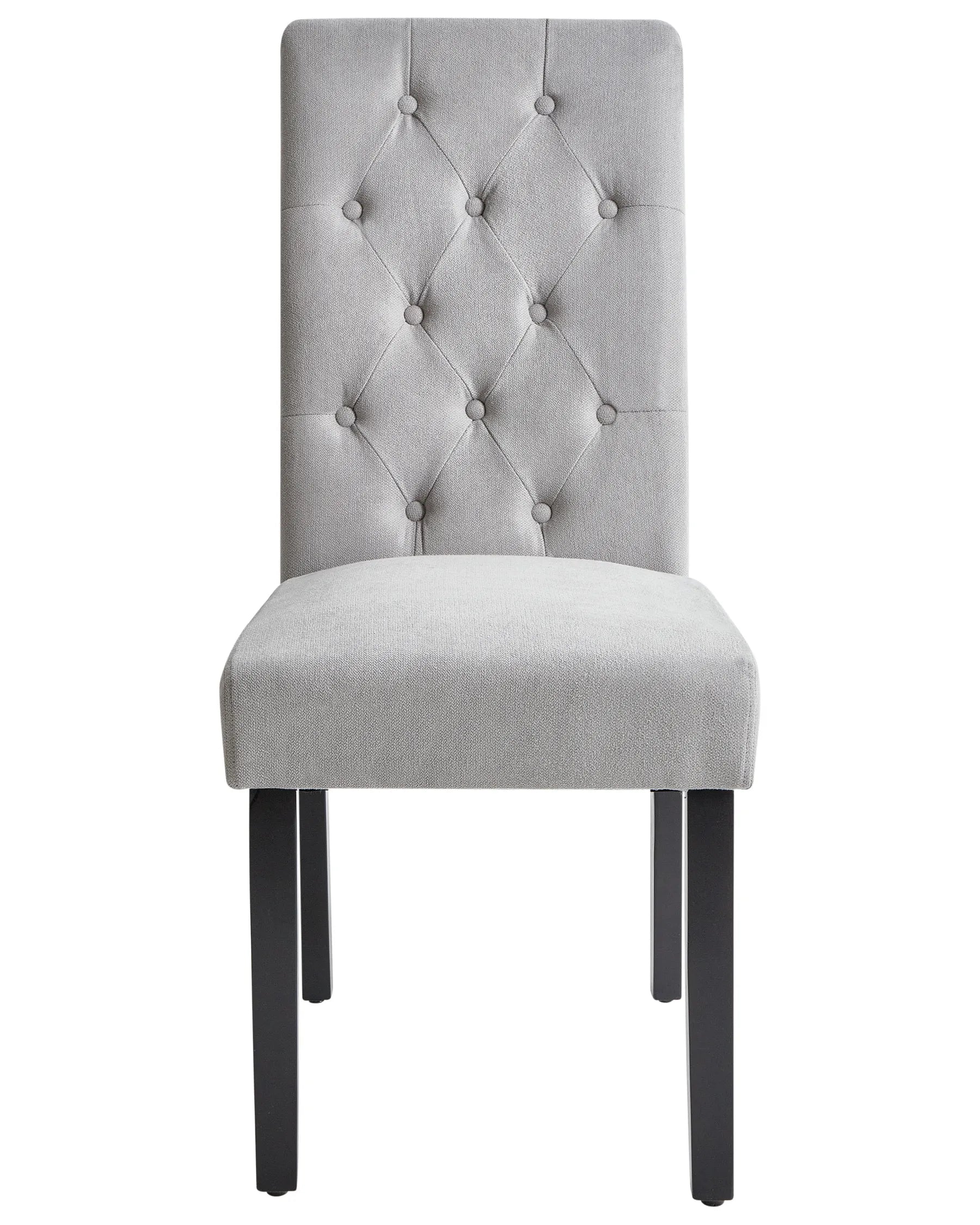 Set of 2 Dining Chairs VELVA Fabric Grey