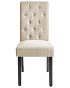 Set of 2 Dining Chairs VELVA Fabric Sand Beige