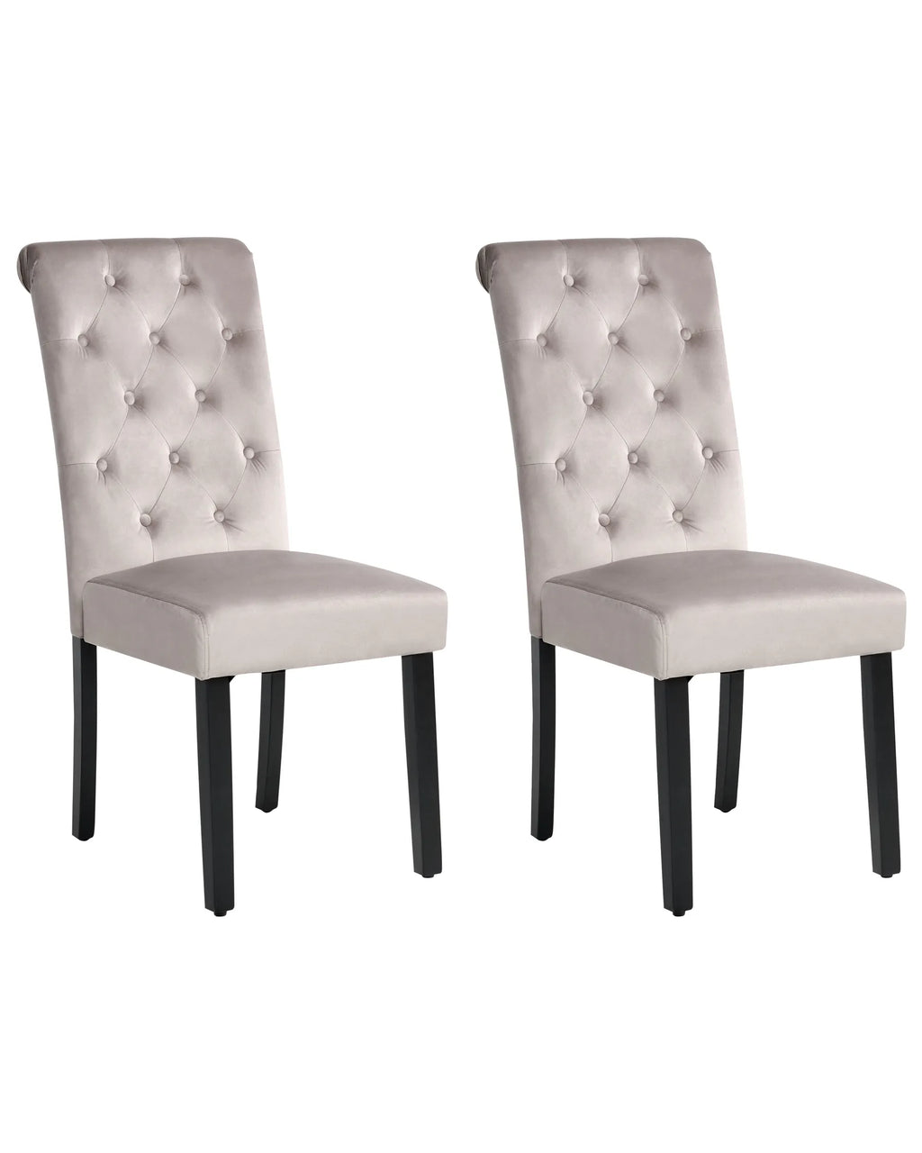 Set of 2 Dining Chairs VELVA Velvet Grey