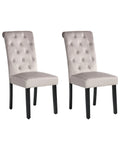Set of 2 Dining Chairs VELVA Velvet Grey