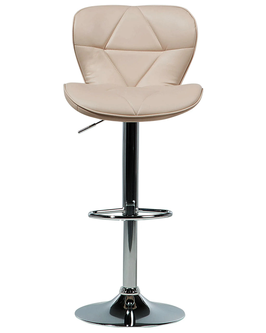 Set of 2 Bar Chairs VALETTA Faux Leather Swivel Light Beige