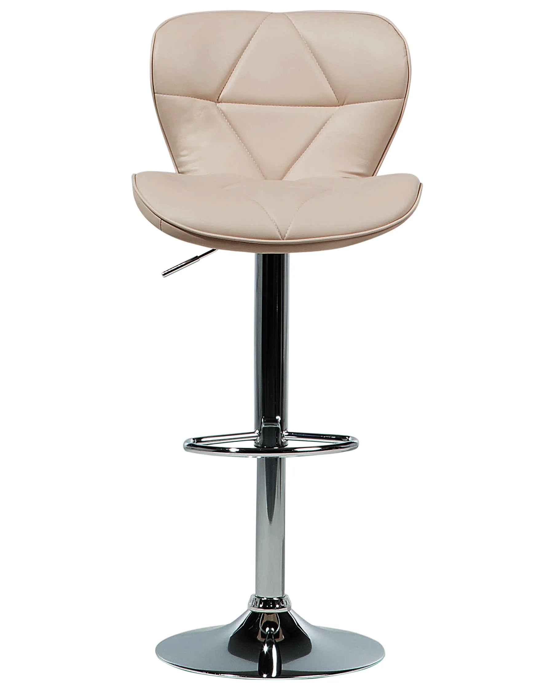 Set of 2 Bar Chairs VALETTA Faux Leather Swivel Light Beige