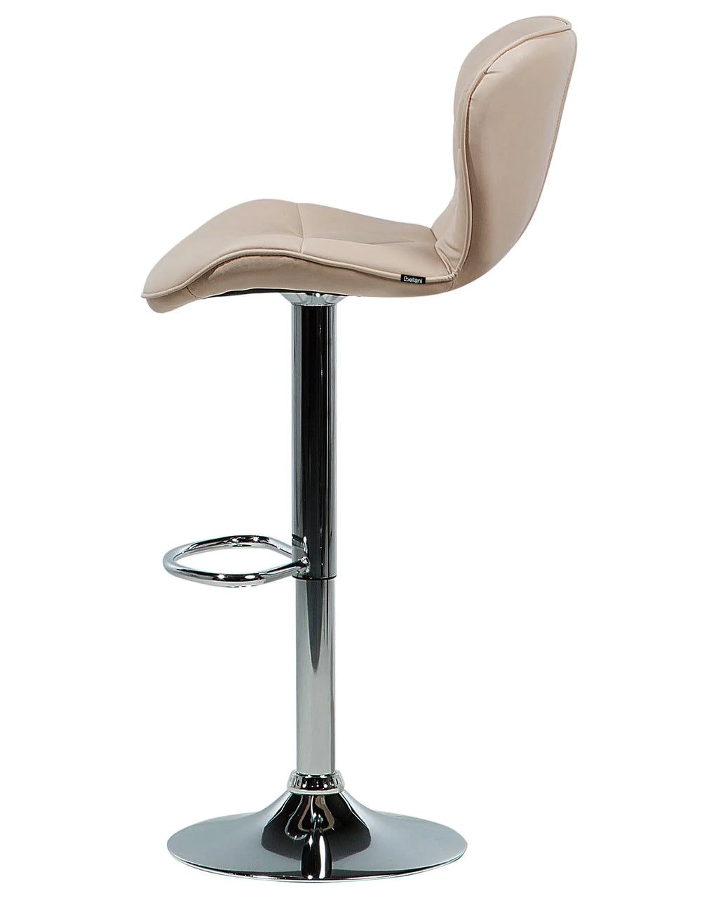 Set of 2 Bar Chairs VALETTA Faux Leather Swivel Light Beige