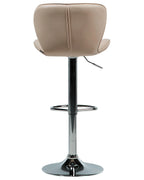 Set of 2 Bar Chairs VALETTA Faux Leather Swivel Light Beige
