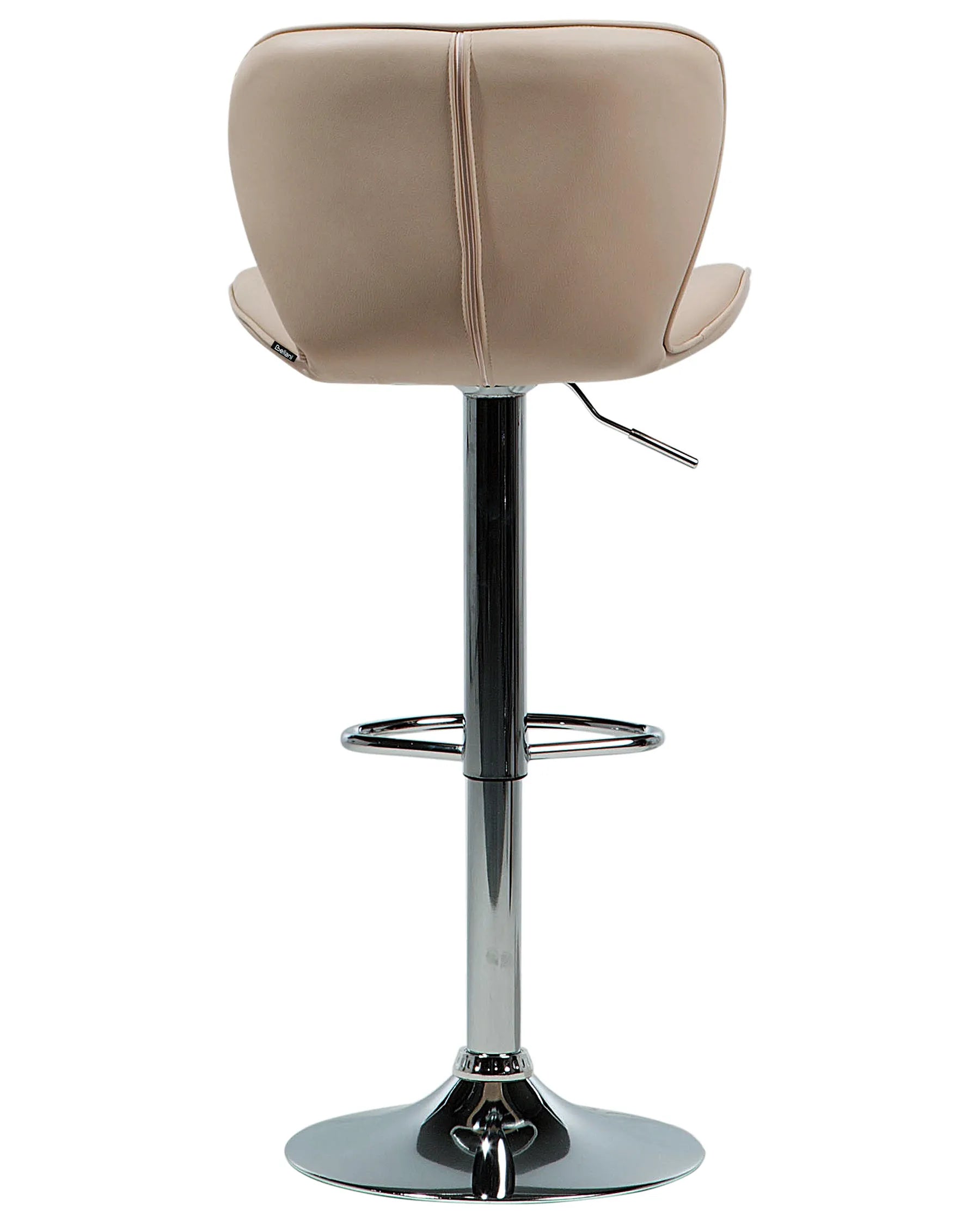 Set of 2 Bar Chairs VALETTA Faux Leather Swivel Light Beige