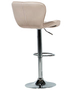 Set of 2 Bar Chairs VALETTA Faux Leather Swivel Light Beige