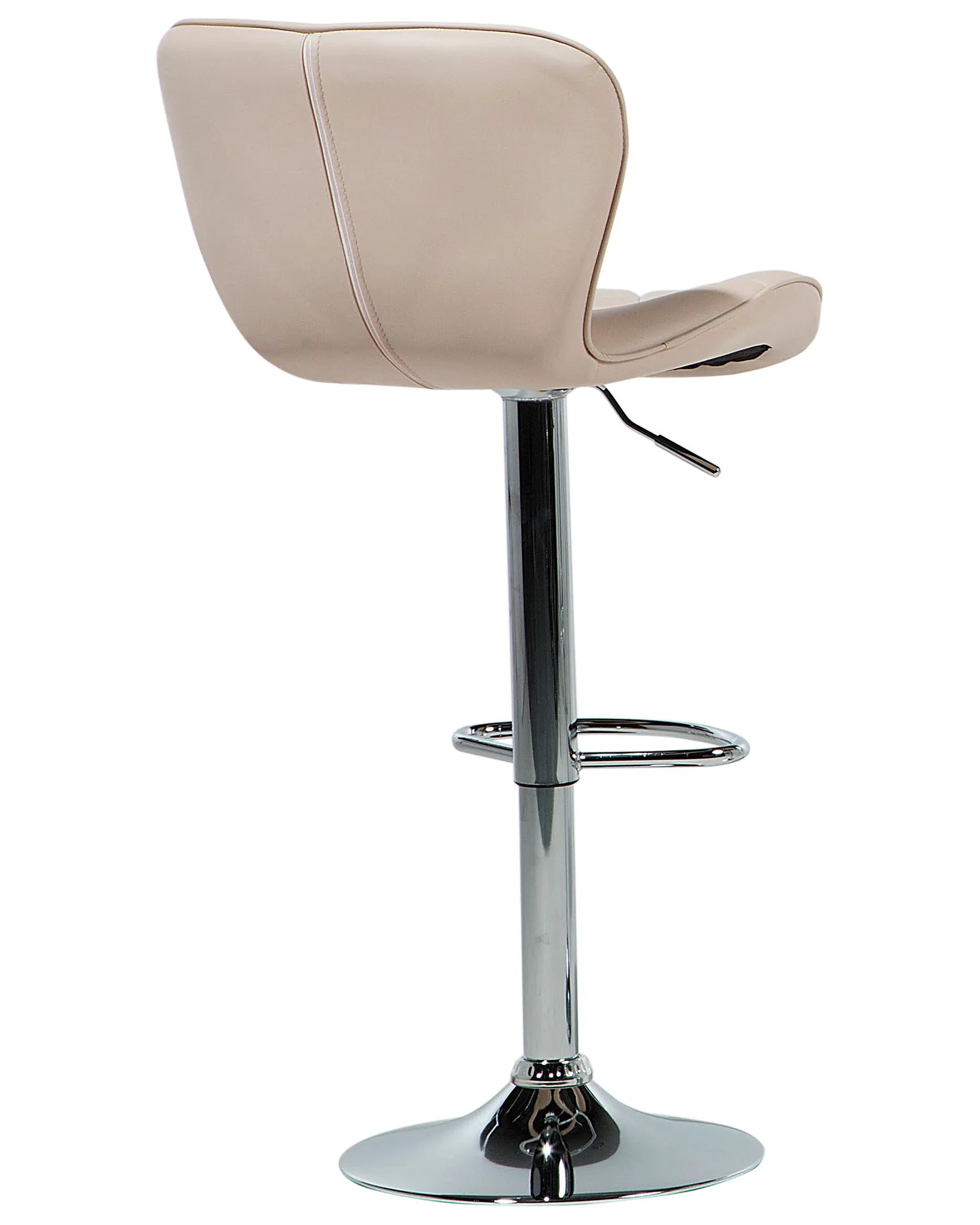 Set of 2 Bar Chairs VALETTA Faux Leather Swivel Light Beige