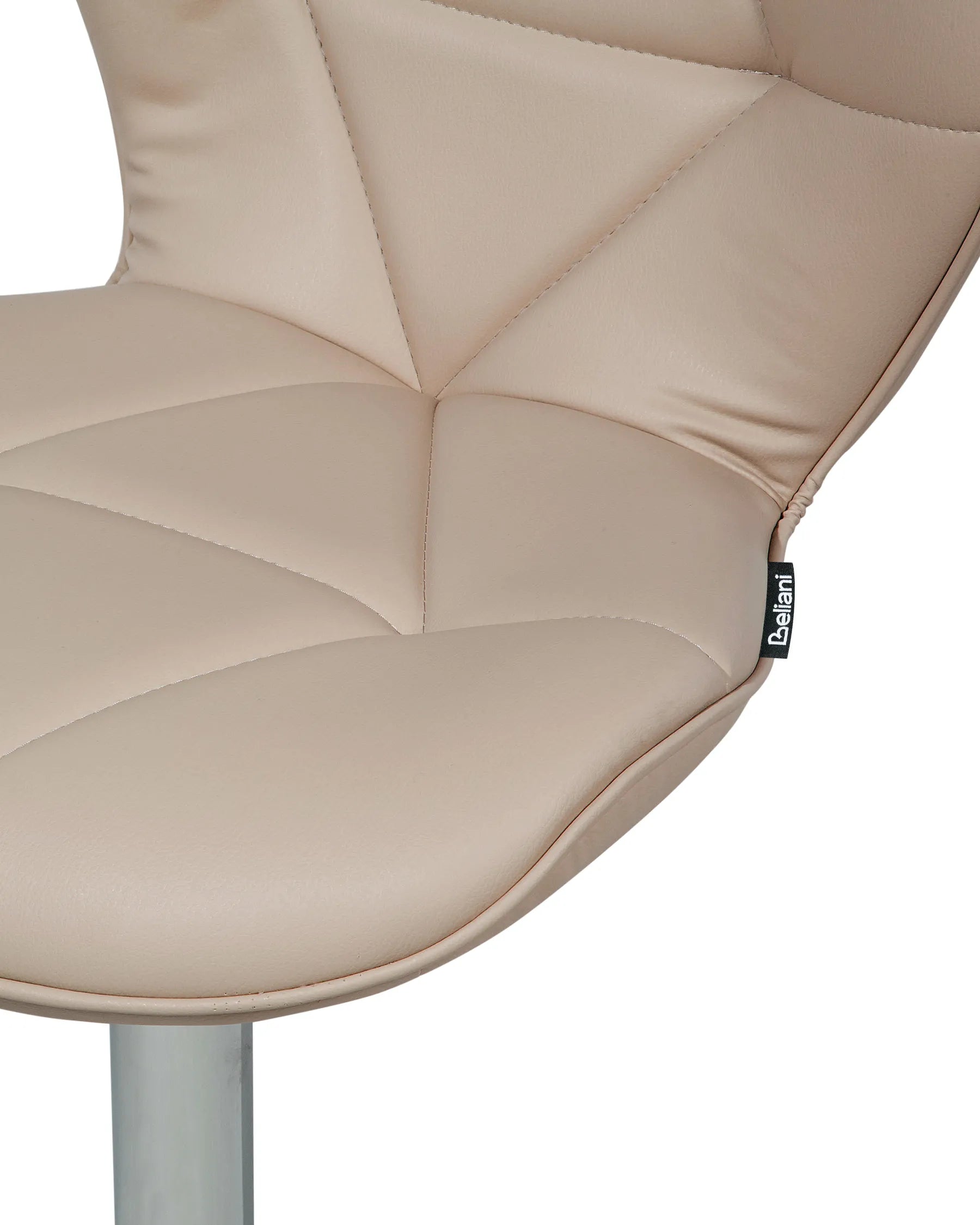 Set of 2 Bar Chairs VALETTA Faux Leather Swivel Light Beige