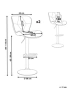 Set of 2 Bar Chairs VALETTA Faux Leather Swivel Light Beige