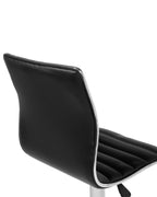 Set of 2 Bar Chairs LUCERNE Faux Leather Swivel Black