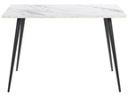 Dining Table SANTIAGO White Marble 120 cm 80 cm