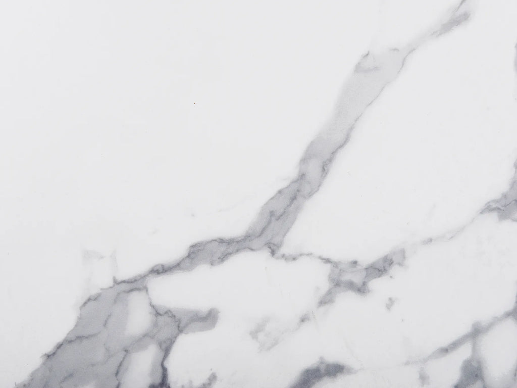 Dining Table SANTIAGO White Marble 120 cm 80 cm