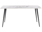 Dining Table SANTIAGO White Marble 160 cm 80 cm