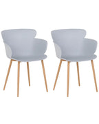 Set of 2 Dining Chairs SUMKLEY Light Grey