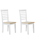 Set of 2 Dining Chairs BATTERSBY Wood White