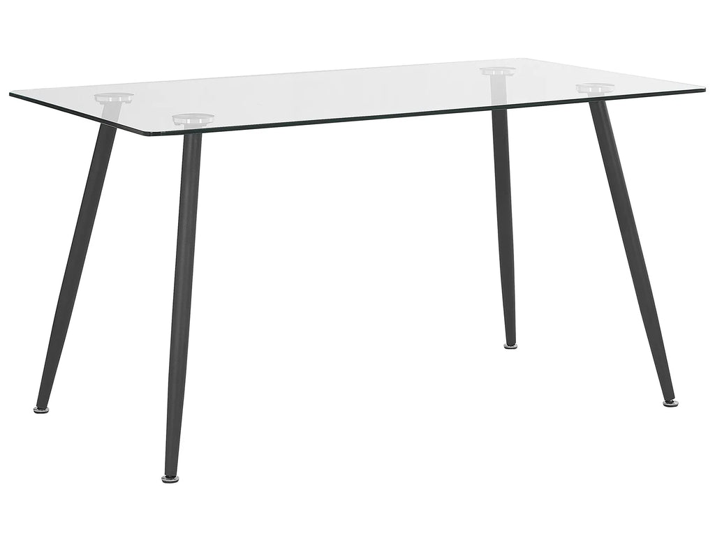 Dining Table MIDLAND Black 140 cm 80 cm Tempered Glass