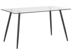 Dining Table MIDLAND Black 140 cm 80 cm Tempered Glass