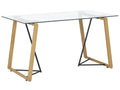 Dining Table TACOMA Light Brown 140 cm 80 cm Tempered Glass