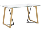 Dining Table TACOMA Light Brown 140 cm 80 cm Tempered Glass