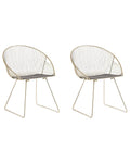 Set of 2 Dining Chairs AURORA Metal Gold