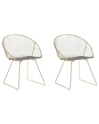 Set of 2 Dining Chairs AURORA Metal Gold