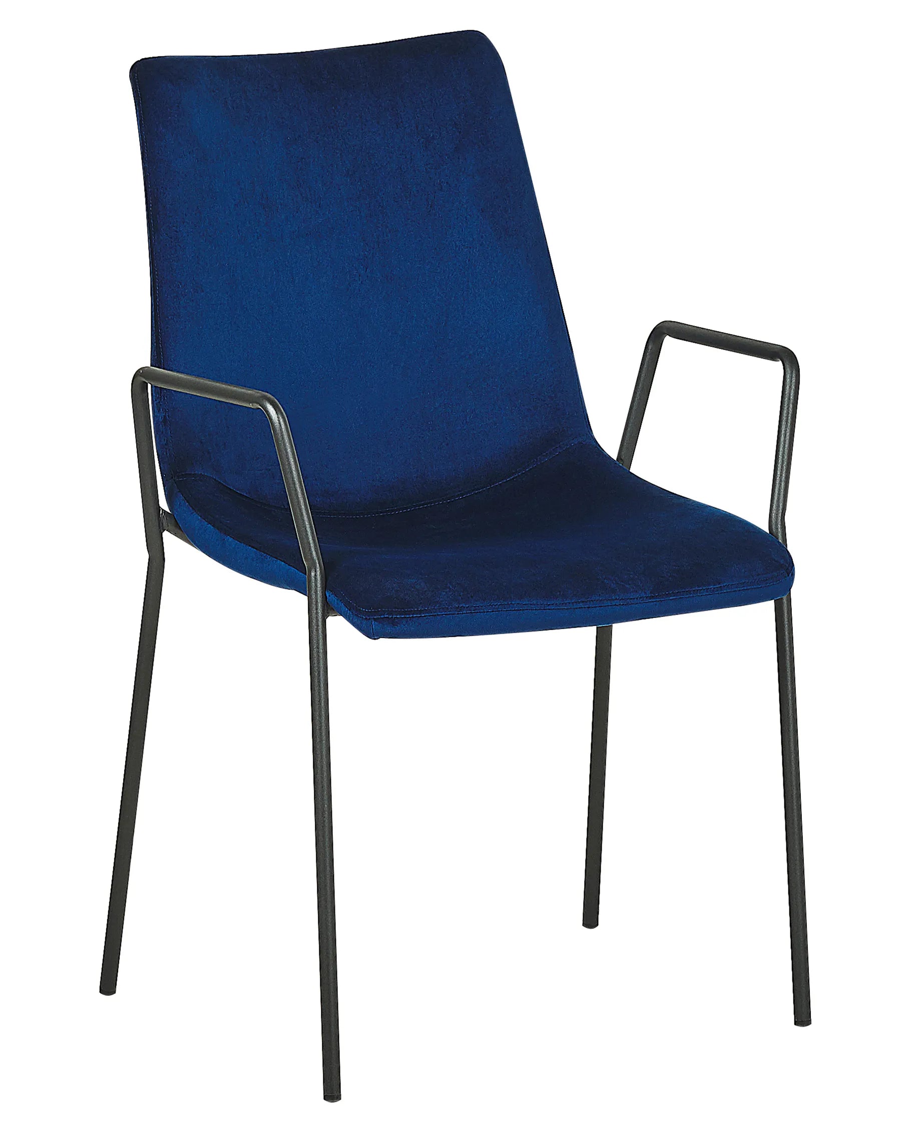 Set of 2 Dining Chairs JEFFERSON Velvet Dark Blue
