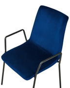 Set of 2 Dining Chairs JEFFERSON Velvet Dark Blue