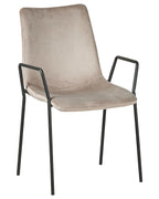 Set of 2 Dining Chairs JEFFERSON Velvet Taupe