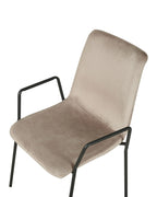 Set of 2 Dining Chairs JEFFERSON Velvet Taupe