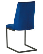 Set of 2 Dining Chairs LAVONIA Velvet Navy Blue