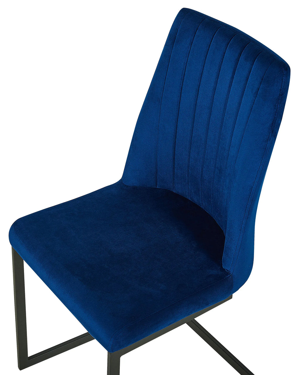 Set of 2 Dining Chairs LAVONIA Velvet Navy Blue