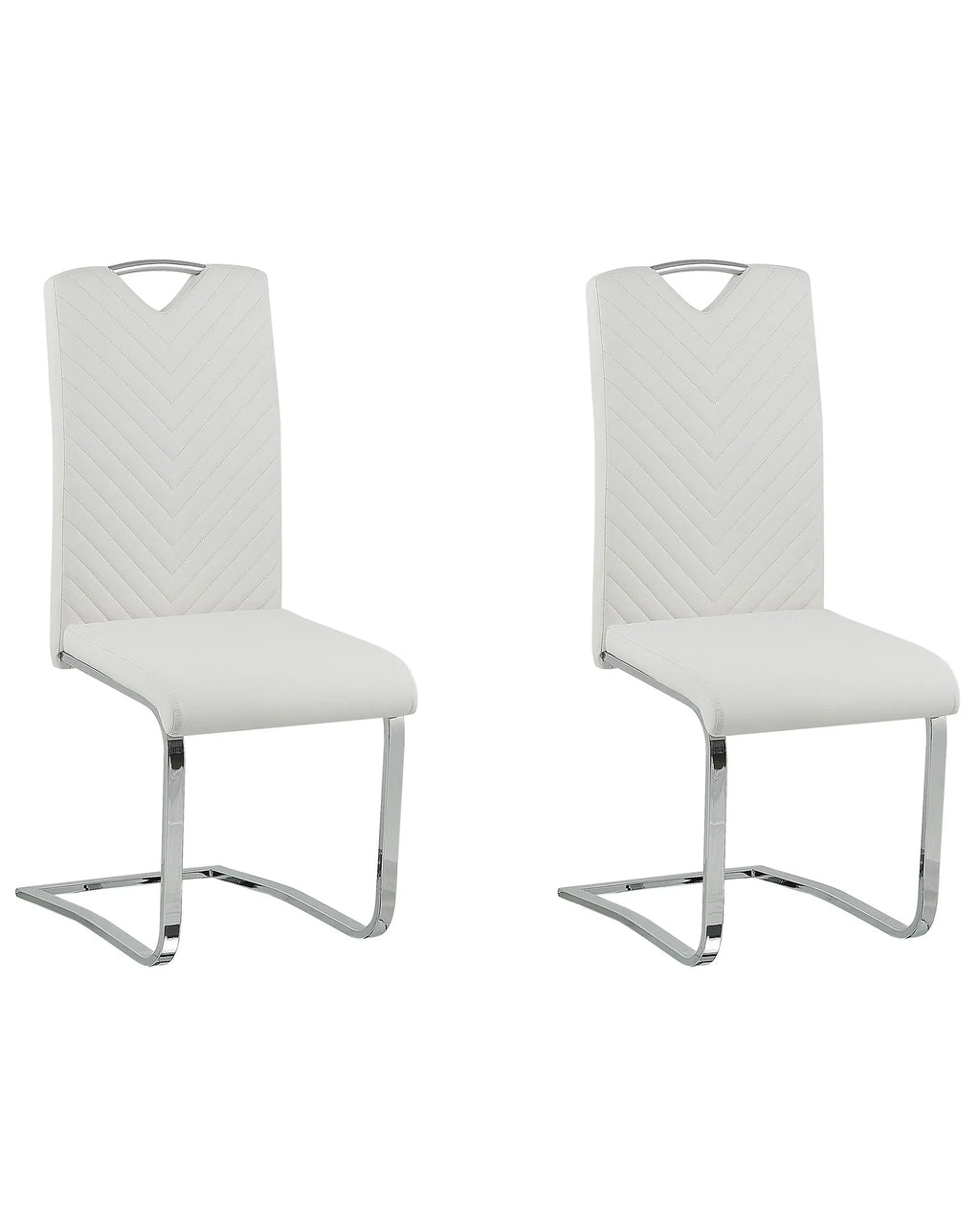 Set of 2 Dining Chairs PICKNES Faux Leather Off-White