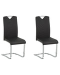 Set of 2 Dining Chairs PICKNES Faux Leather Black