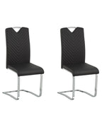 Set of 2 Dining Chairs PICKNES Faux Leather Black