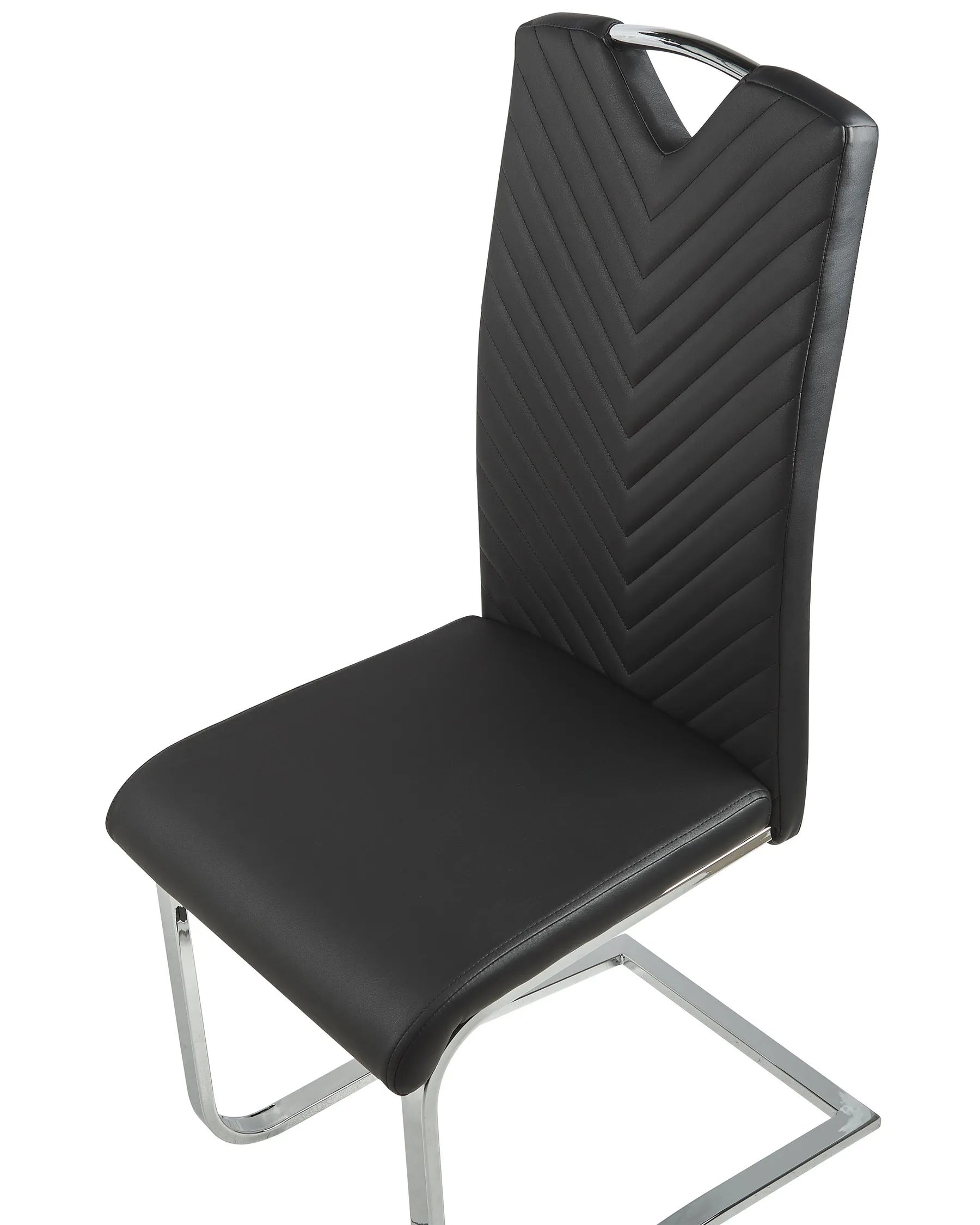 Set of 2 Dining Chairs PICKNES Faux Leather Black