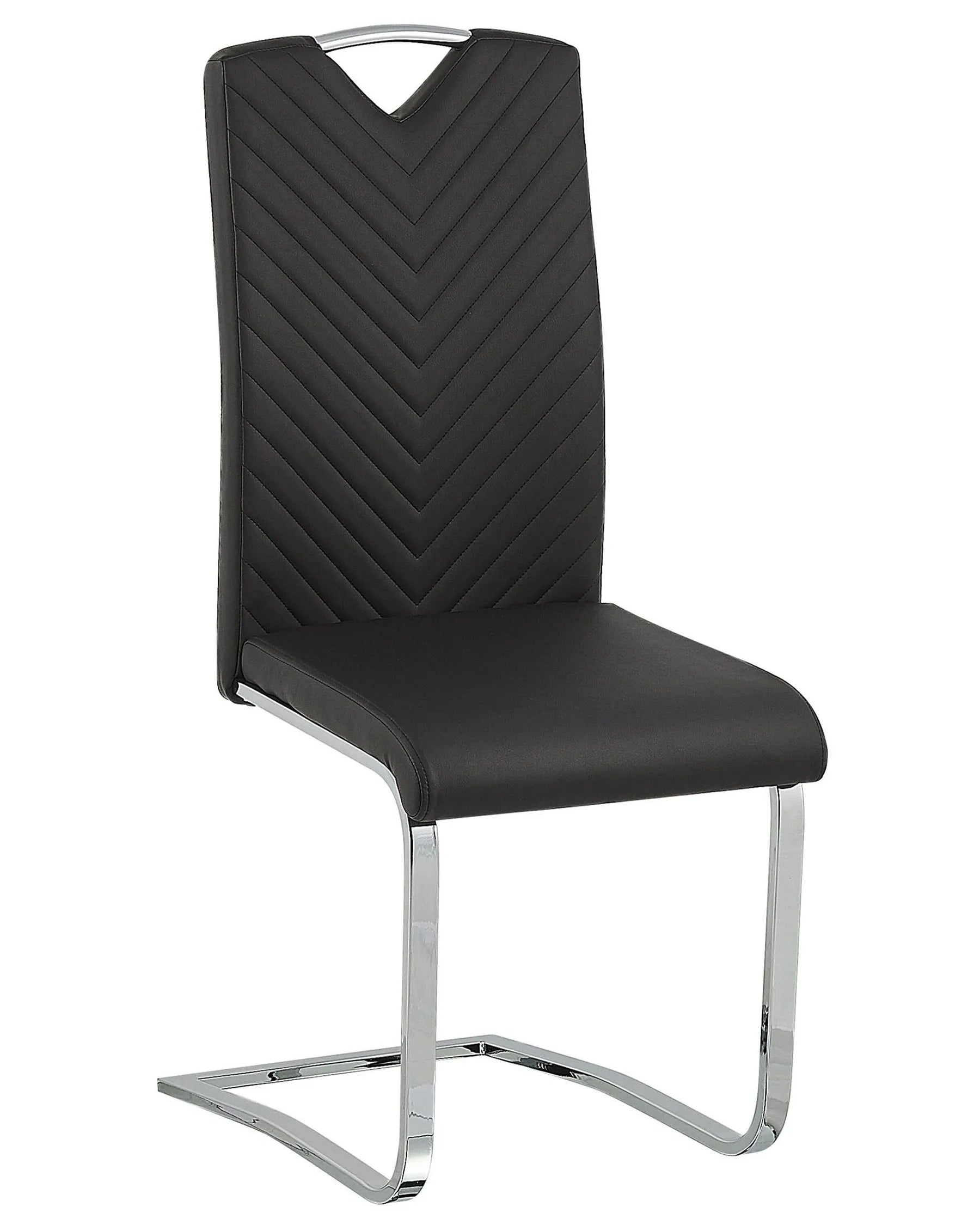 Set of 2 Dining Chairs PICKNES Faux Leather Black