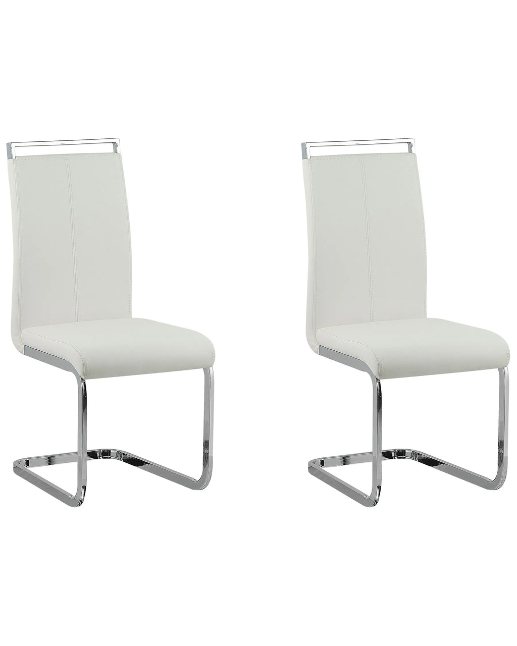 Set of 2 Dining Chairs GREEDIN Faux Leather White