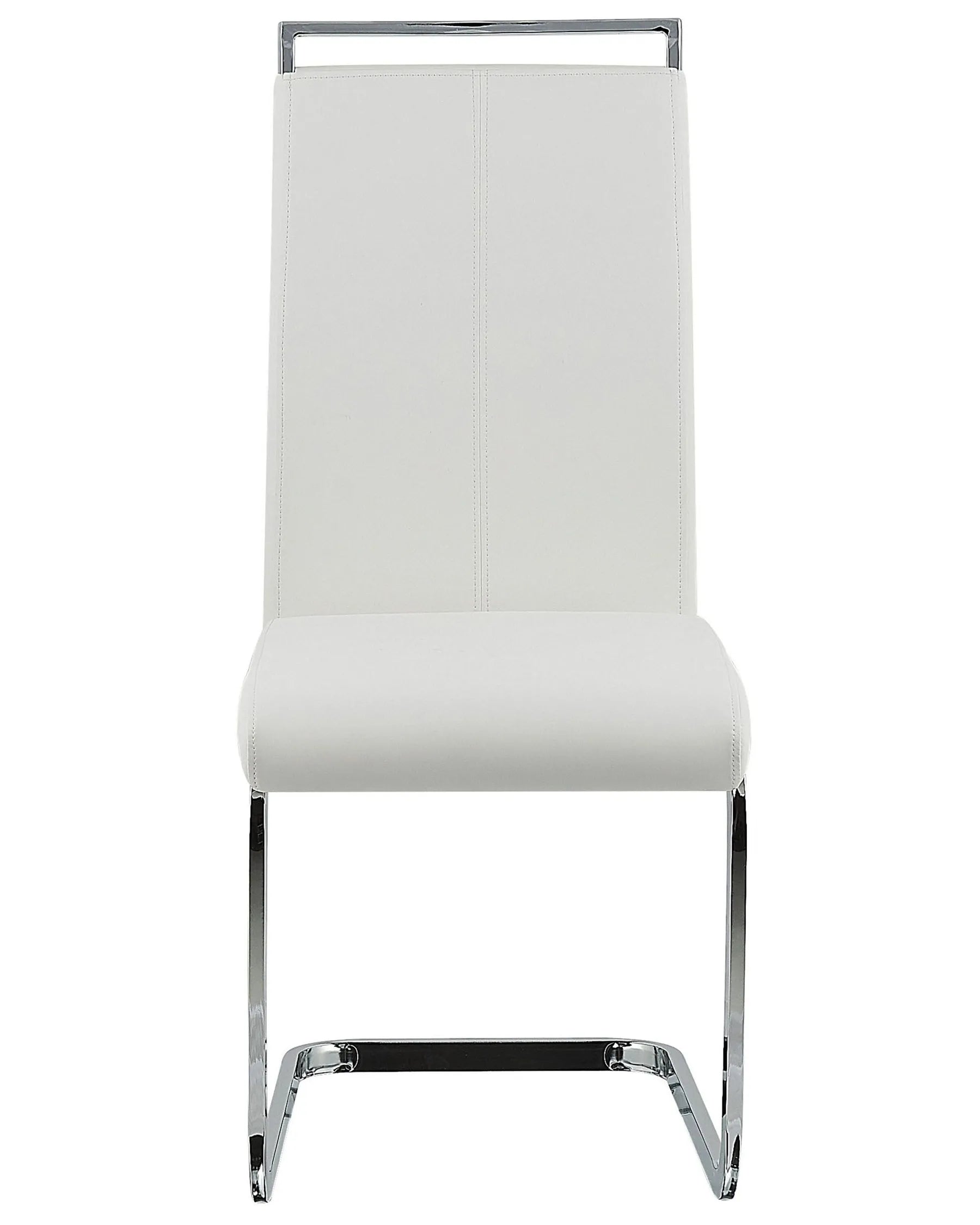 Set of 2 Dining Chairs GREEDIN Faux Leather White