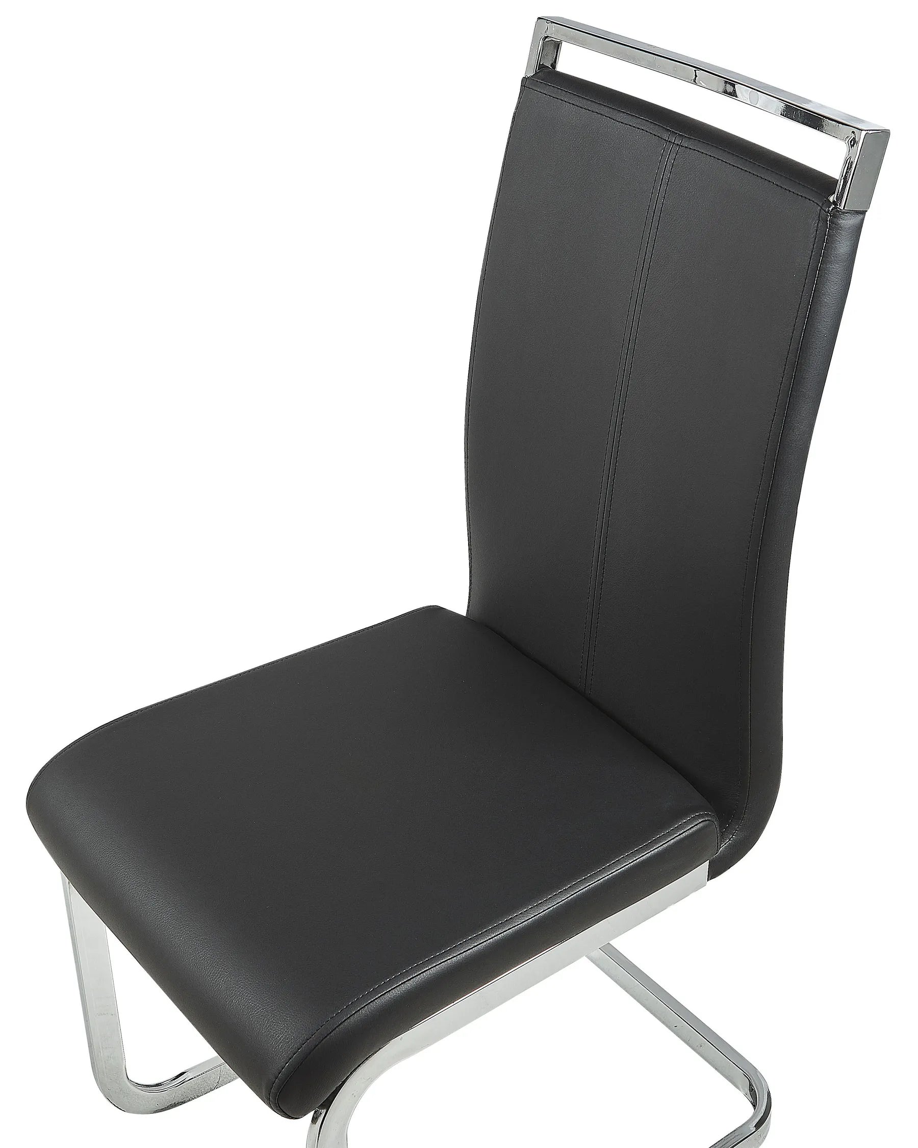Set of 2 Dining Chairs GREEDIN Faux Leather Black