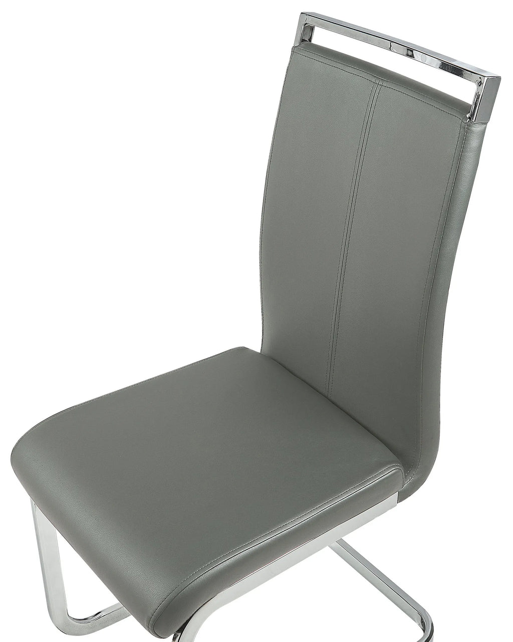 Set of 2 Dining Chairs GREEDIN Faux Leather Grey