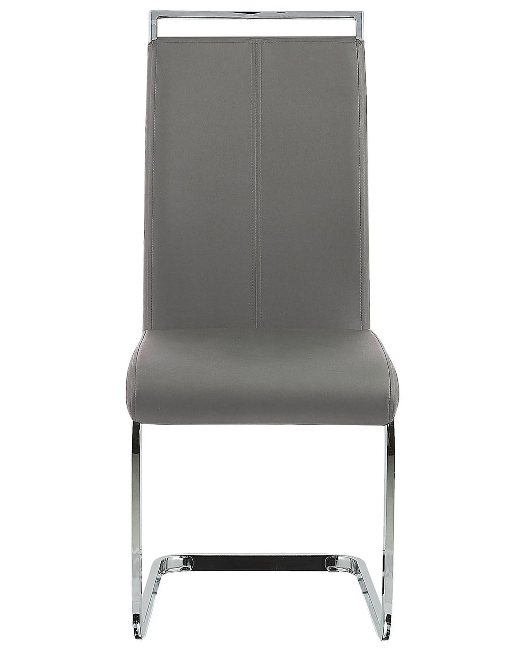 Set of 2 Dining Chairs GREEDIN Faux Leather Grey