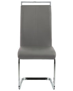 Set of 2 Dining Chairs GREEDIN Faux Leather Grey