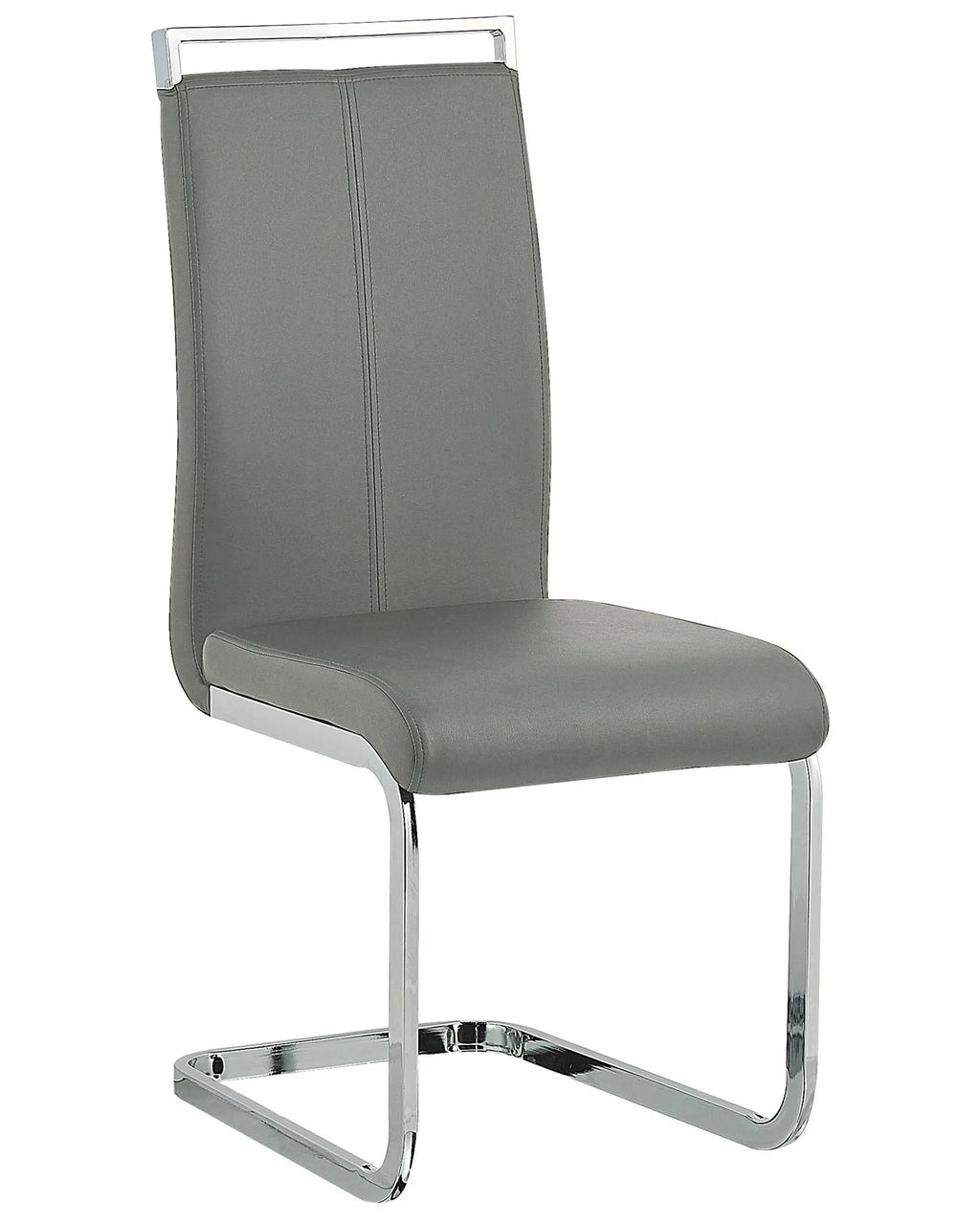 Set of 2 Dining Chairs GREEDIN Faux Leather Grey