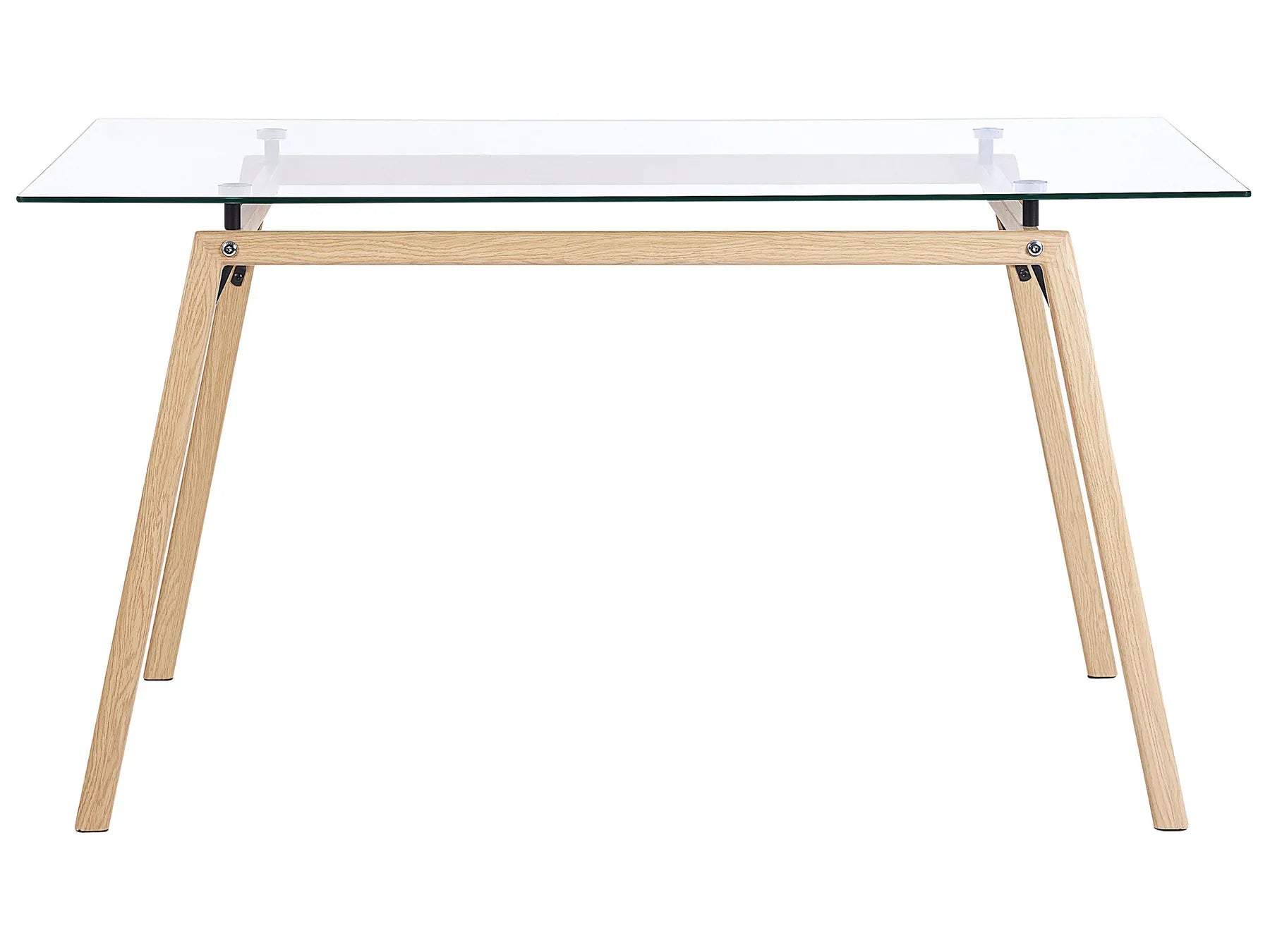 Dining Table KAMINA Light Brown 140 cm 80 cm Tempered Glass